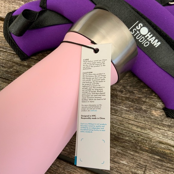 Fitness Bundle Hot/Cold Water Bottle Plus Ankle/Wrist Weights Pink Purple New - Picture 3 of 3